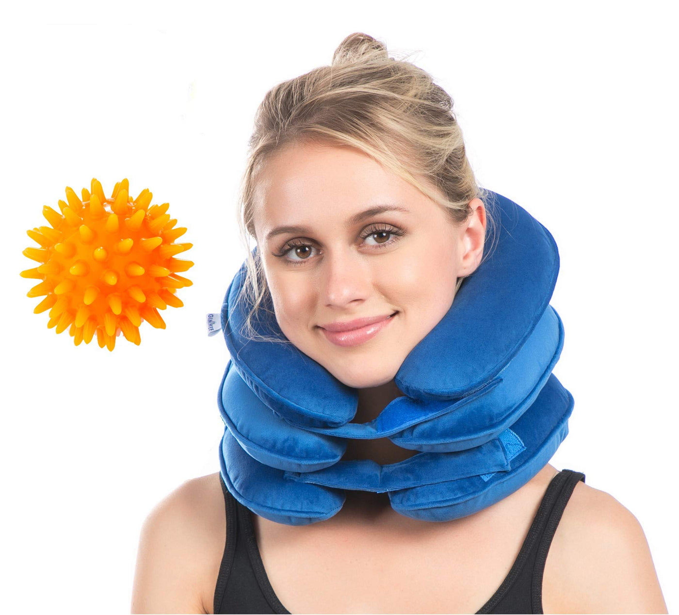 Cervical Neck Traction Device Inflatable Neck Traction for Neck  Decompression Pinched Nerve Neck Pain Relief, Neck Stretcher Cervical  Traction Neck Extender for Neck Pain with Massage Balls (Blue) Blue